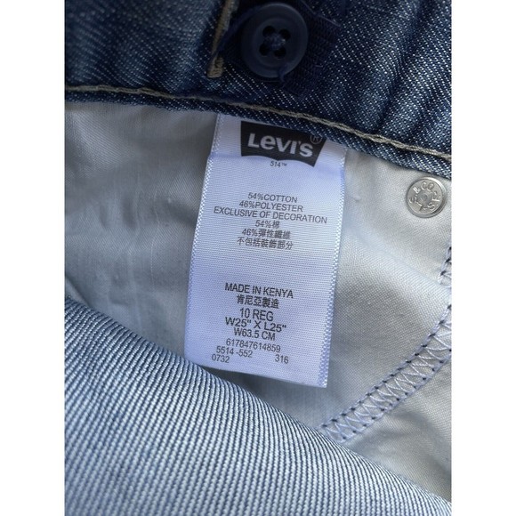 Levis Youth Boys 514 Slim Straight Med Wash Jeans Size 10 Regular 25x25 - Picture 2 of 6